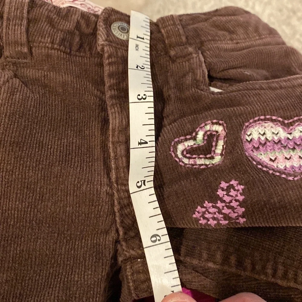 Levi’s Brown stretch corduroy with pink and purple yarn accents 2T